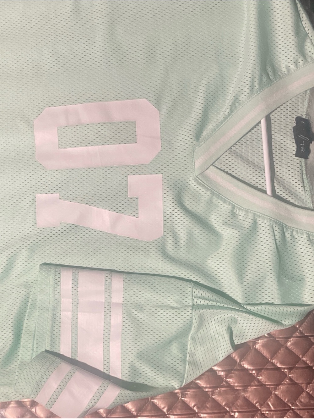 Arden B Mint Green Mesh Tank with White Trim